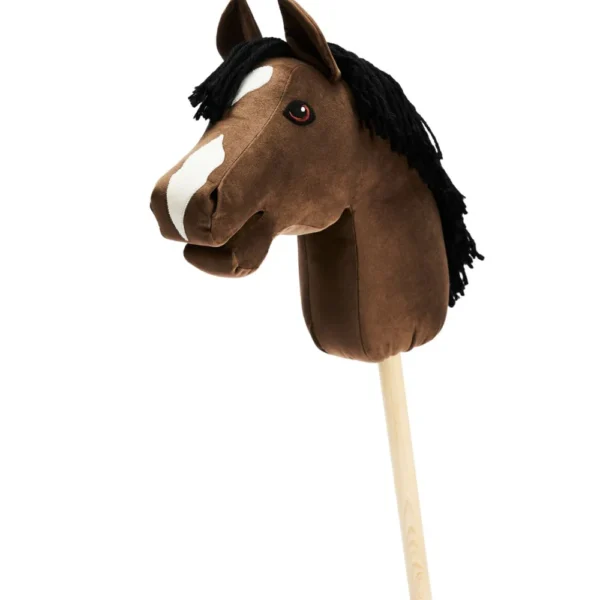 Hobby horse junior Donkerbruin zwarte manen schuin voorzijaanzicht