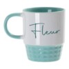 Mok met naam en paard groen blauw fleur