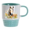 Mok met paard groen blauw naam haflinger