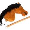 Hobbyhorse 2 delig zwarte manen bruin paardje
