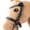 Zwart hoofdstel bitloos en met bit hobbyhorse